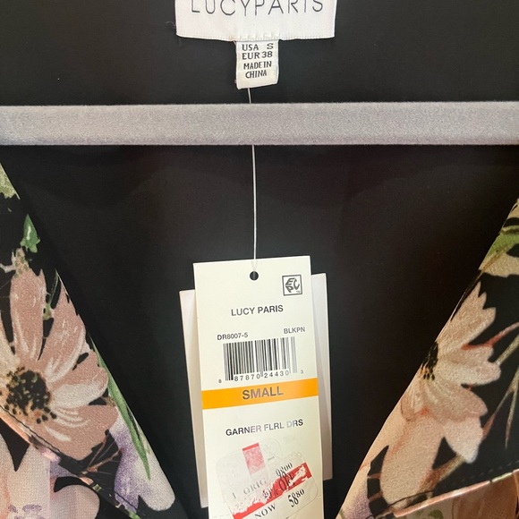 Lucy Paris Black Floral Long Sleeve Dress - Picture 5 of 5